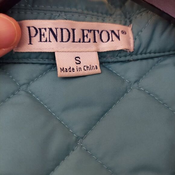 Pendleton Quilted Aqua Blue‎ Full Zip Lightweight Jacket Sz Sm - Picture 7 of 12